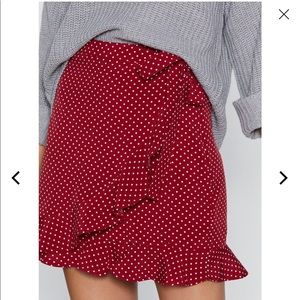 Red nasty gal wrap skirt